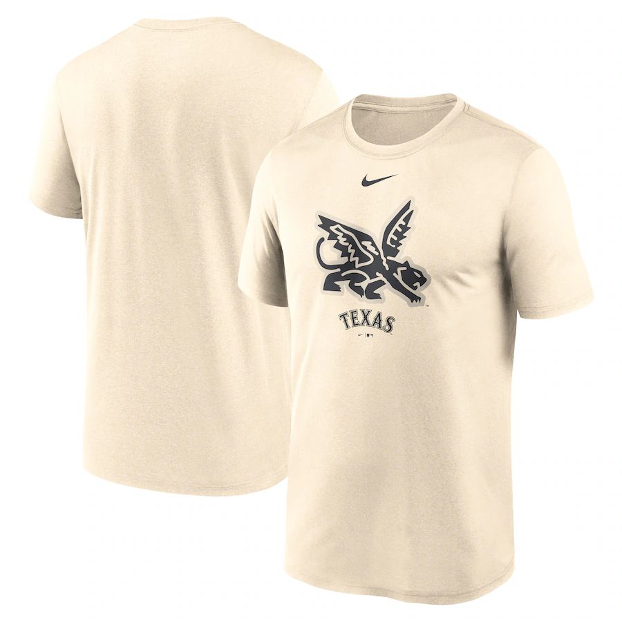 Texas Rangers Blank Men'S Cream 2023 City Connect Peagle Logo T-Shirt ...