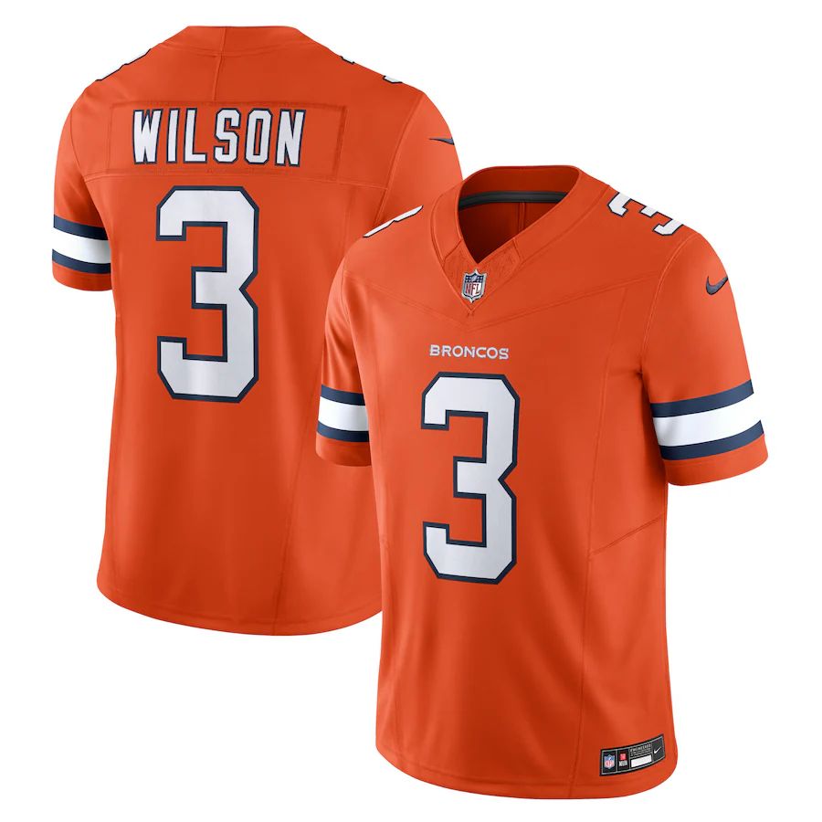 Denver Broncos #3 Russell Wilson Men'S Orange Vapor F.U.S.E. Limited ...